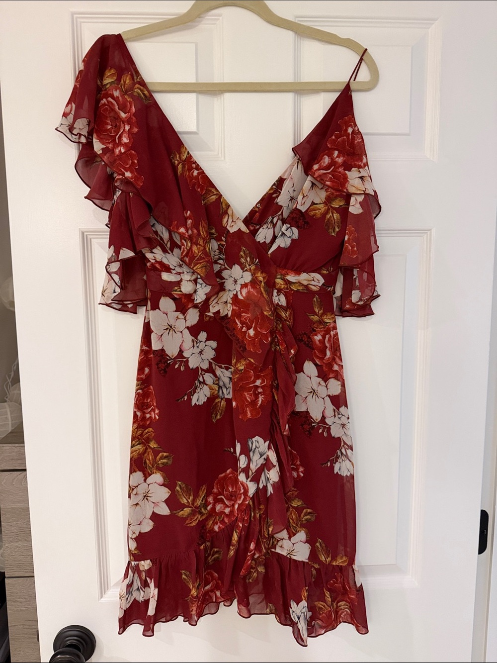 NICHOLAS  Floral One-Shoulder Ruffle Dress